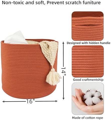Cotton Rope Storage Basket 16x14 for Baby Kids