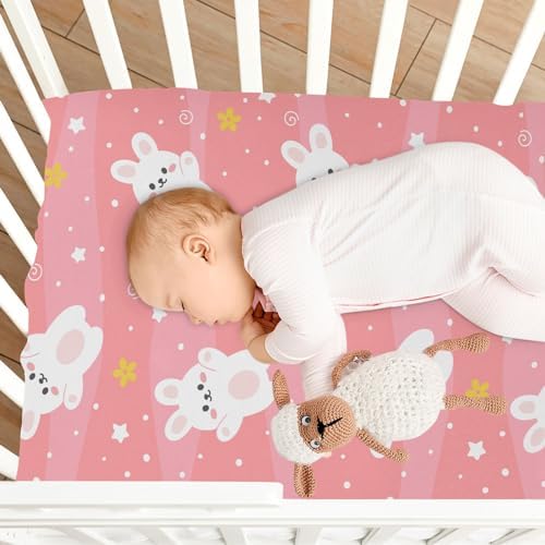 KICPOAY Cartoon Rabbit and Star Crib Sheets