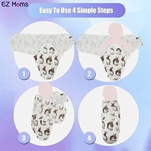 EZ Moms 3 Pack Baby Swaddle Sack with Headbands
