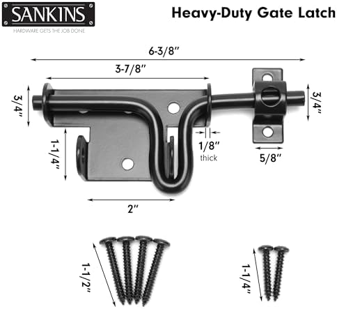 SANKINS 2pcs Heavy Duty Slide Bolt Gate Latch 1