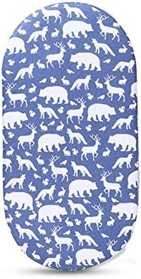 JHION Baby Crib Sheets Fitted 2 Pack White Blue