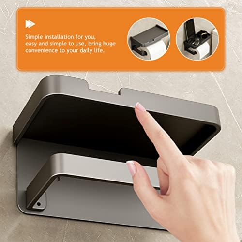 Angoily Toilet Paper Holder with Shelf and Tissue Storage