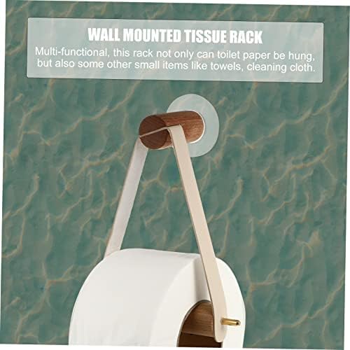 Easy Install Wall Hanging Paper Towel Holder Wooden Leather Material