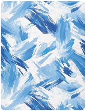 Wassud Abstract Blue Strokes Crib Sheets 27x39 Inch