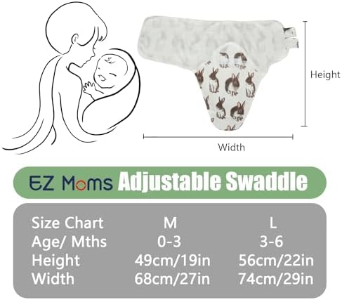 EZ Moms 3 Pack Baby Swaddle Sack with Headbands