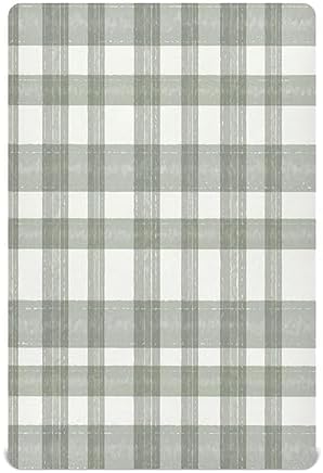 Caikeny Fitted Crib Sheet Sage Green Plaid