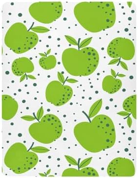 Fitted Crib Sheets with Green Apples Polka Dot Design for Baby Toddler