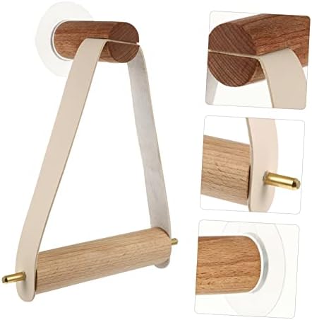 SEWOART Toilet Paper Holder Wall Mounted Wooden Sturdy