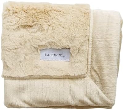 SARANONI Mini Baby Security Blanket Ivory 15x20
