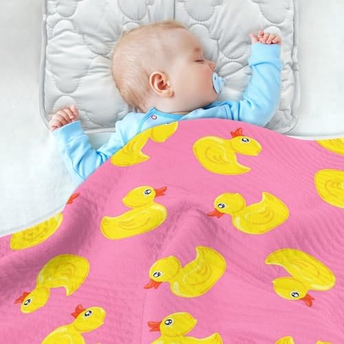 SHJI Baby Swaddle Blanket with Rubber Duck Design