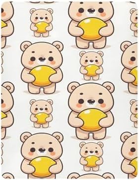 ALAZA Cartoon Bear Lemon Crib Sheets for Kids
