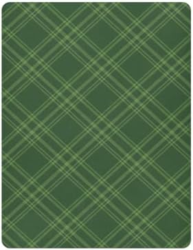 KICPOAY Plaid Diagonal Check Green Crib Sheets for Playard and Crib