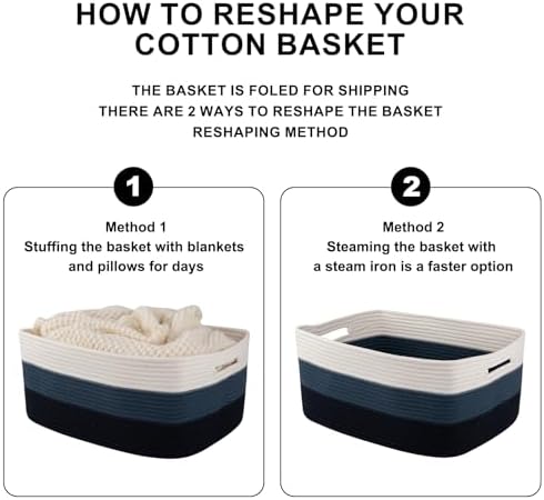 2-Pack Woven Storage Baskets for Shelves and Closets
