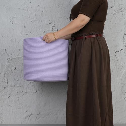 Cotton Rope Storage Basket 16x14 Multi-Purpose Nursery Organizer