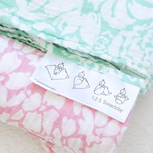 SwaddleDesigns Marquisette Swaddle Blanket Soft Premium Cotton 46x46 Inches
