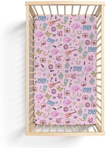 Soft Stretchy Crib Sheets for Boy Girl 52x28 Desert Country Cactus Moon