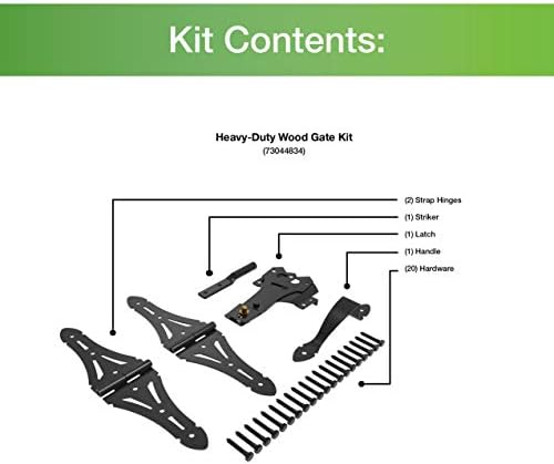 Barrette Outdoor Living 73044834 Heavy-Duty Wood Gate Kit Black