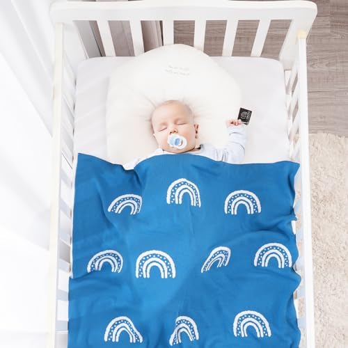 Davids Kids Rainbow Cotton Knitted Baby Blanket