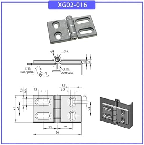 FANGZHNHT Zinc Alloy Hinge 1pcs 1