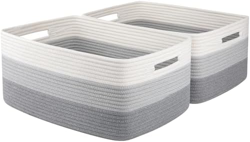 OIASKET 2 Pack Woven Rope Storage Baskets