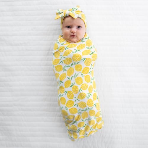 Little Sleepies Swaddle and Headband Bow Set for Newborns