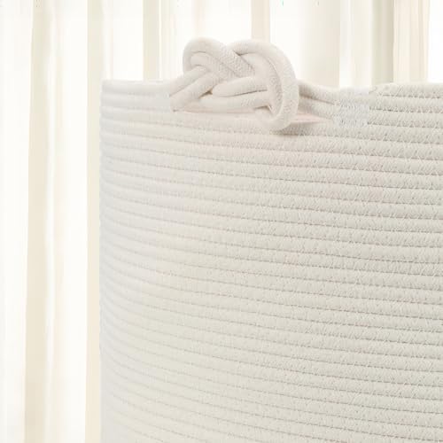 Eblog Large Blanket Basket 20x13 White Woven