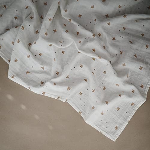 Mushie Muslin Swaddle Blanket - Sparrow