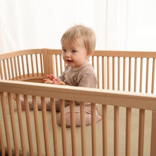 Huxie Mini Crib Sheets - Organic Cotton Muslin Fitted 24 x 38
