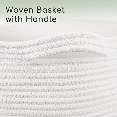 MXMHOME Large Cotton Blanket Basket with Handles