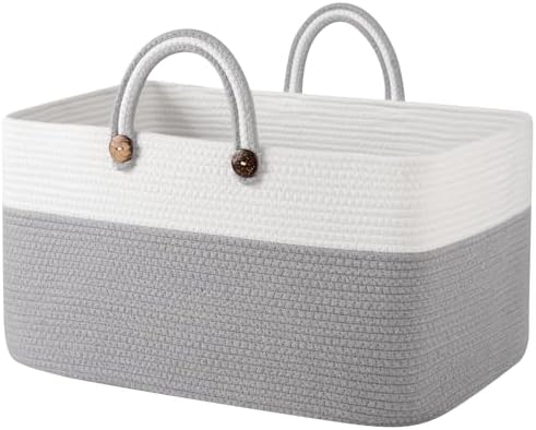 OIAHOMY 75L Rectangle Woven Blanket Basket - Gradient Grey
