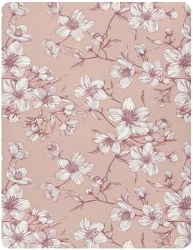 Wassud Elegant Cherry Blossoms Crib Sheets for Boys Girls