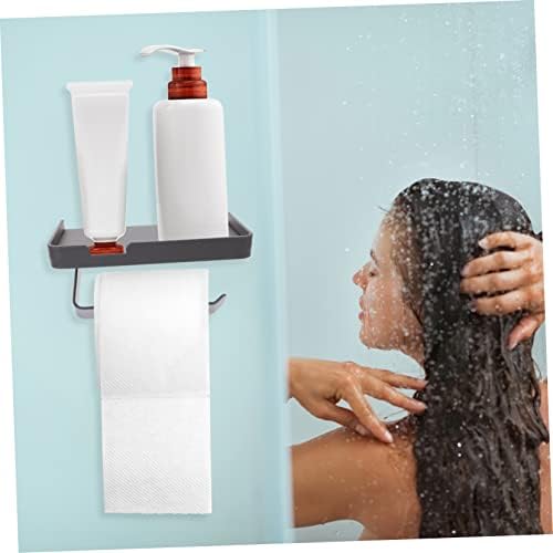 Wall Mount Toilet Paper Holder with Storage Shelf