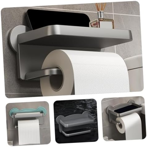 ETHZZLE Wall Mount Toilet Paper Holder with Shelf
