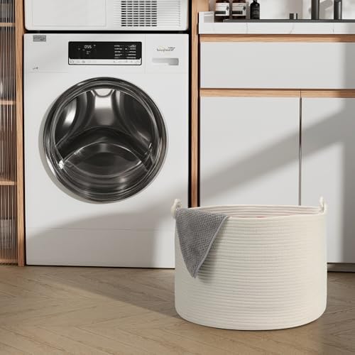 Eblog Large Blanket Basket 20x13 White Woven