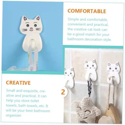 9pcs Cat Shaped Towel Hooks for Bathroom Storage