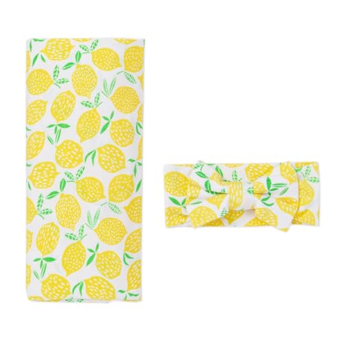 Little Sleepies Swaddle and Headband Bow Set for Newborns