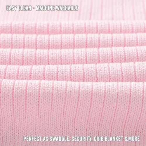 Organic Ribbed Swaddle Blanket - Blush Pink for Newborns