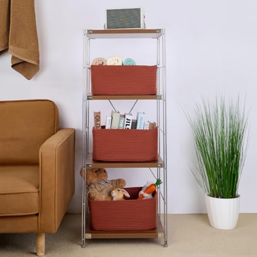 4-Pack Large Storage Baskets 17x13x75 Oxide Red