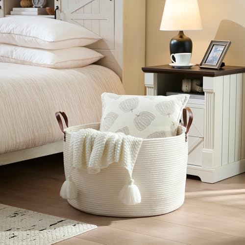 Luxury Little Extra Large Cotton Woven Nursery Basket with Handles 1