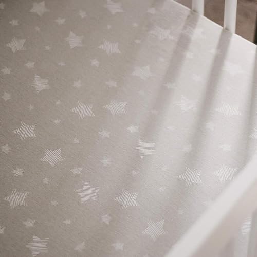 Elys Co Crib Sheets 2 Pack Tan Drawn Star 1