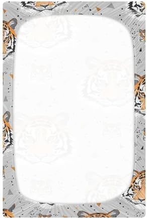 ALAZA Tigers Triangles Forest Animal Crib Sheets for Girls and Boys