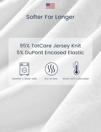 TotAha Premium Stretchy Crib Sheets 2-Pack - Moon Grey Sky