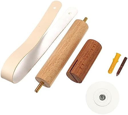 QUMIIRITY Wooden Leather Paper Towel Holder Wall Mount 1