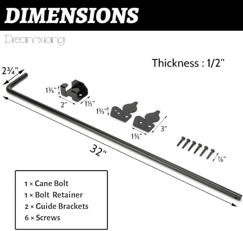 36 Inch Heavy Duty Gate Drop Rod Hardware - 1 Pack