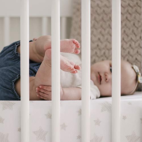 Elys Co Crib Sheets 2 Pack Tan Drawn Star 1