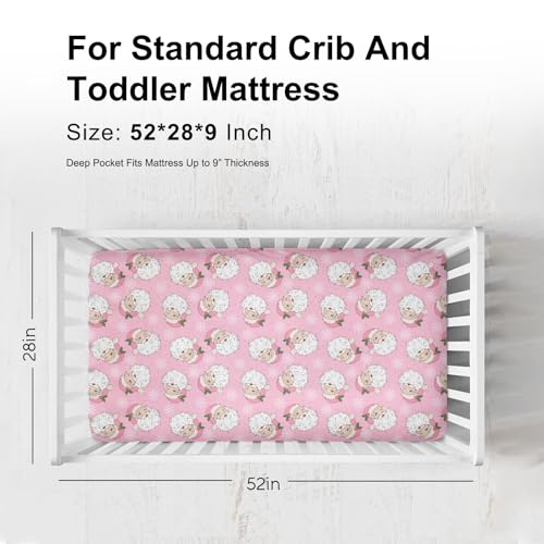 Retro Santa Fitted Crib Sheets 52x28 Inches