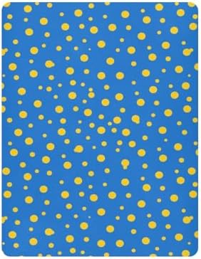 Yellow Blue Polka Dot 52x28 Crib Mattress Sheet