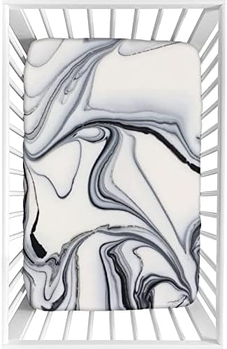 XISUNYA Marble Print Crib Fitted Sheet 28x52