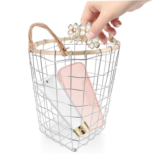 CHILDWEET Retro Woven Iron Wire Storage Basket
