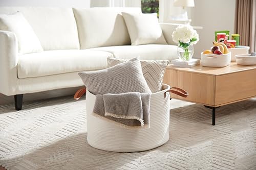 Luxury Little Extra Large Cotton Woven Nursery Basket with Handles 1